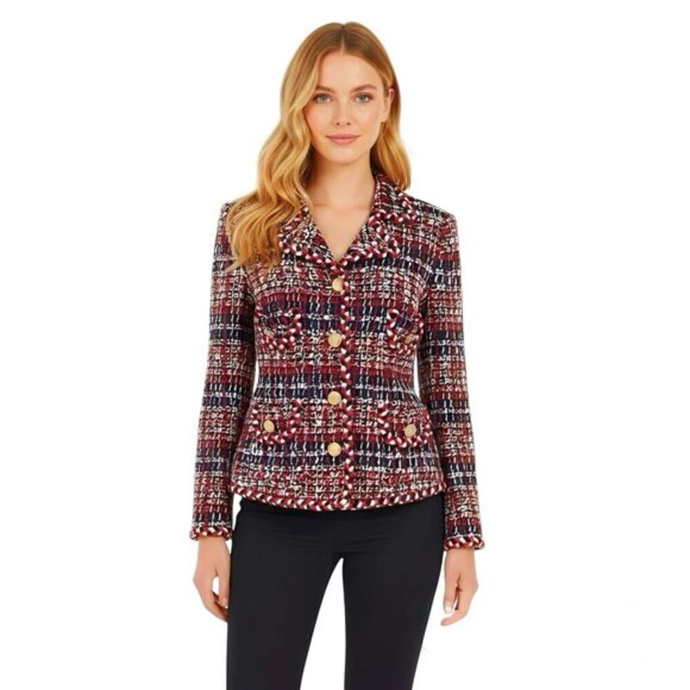 Van Lear Haute Couture Blazer Womens Jacket Preppy Work Retro Parisian Sz Small